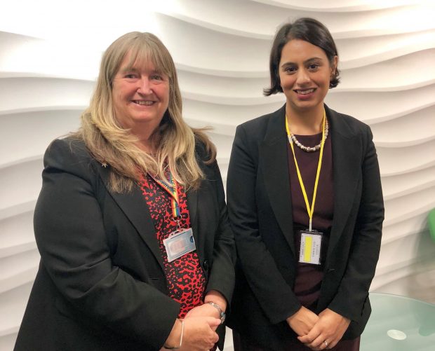 Sara Khan and Julie James, Leader of the House, Welsh Government 