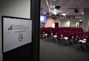 The conference room with CCE signage